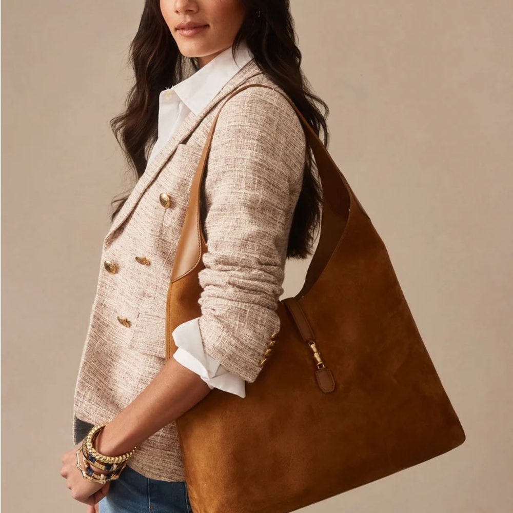 Jenna Suede Tote - Color SAUDDLE - Picture 2 of 3